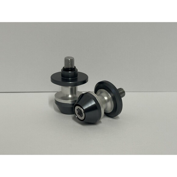 M10x1.25 Motorcycle CNC Swingarm Swing Arm Spools Sliders Stand Bobbins Grey - Picture 1 of 7